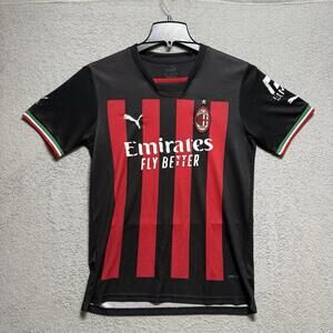 Authentic Puma AC Milan Home Jersey 2021/22 Size S Black Red Stripe Men’s